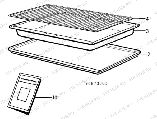 Взрыв-схема комплектующей Husqvarna Electrolux QSG755 - Схема узла H10 Oven Furniture, Users manual